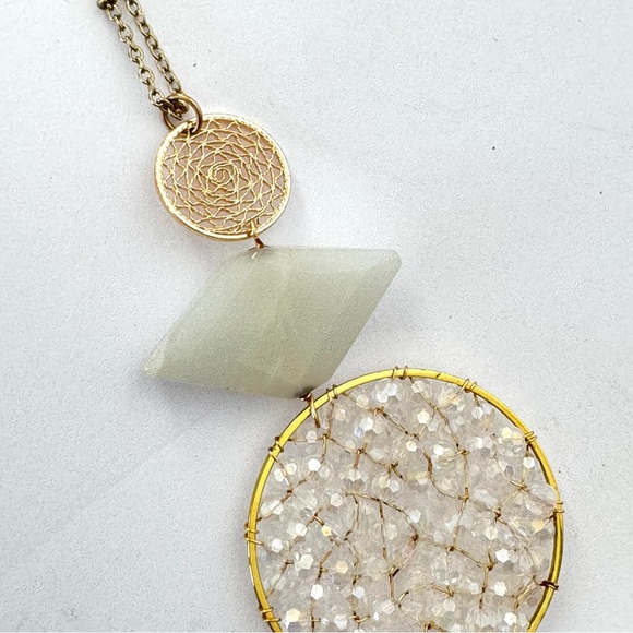 HOBO Leather Crossbody Bag & Jewelry Bundle Boho Crystal Necklace & Earrings - Picture 9 of 12